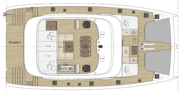 Sunreef 70 catamaran Flybridge Layout