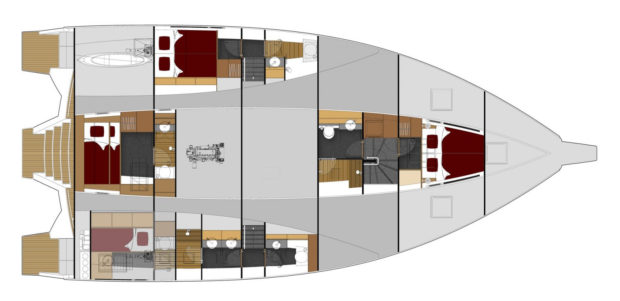 LEEN 56 Power Trimaran Layout - Aeroyacht Multihull Specialists