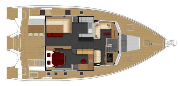 LEEN 56 Power Trimaran Layout - Aeroyacht Multihull Specialists