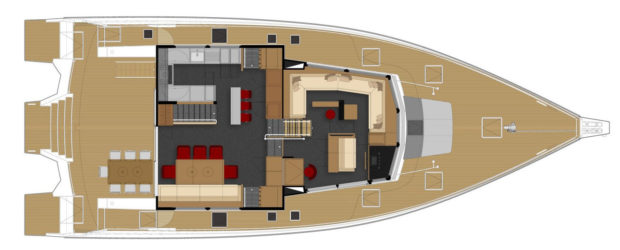 LEEN 72 Power Trimaran Layout - Aeroyacht Multihull Specialist Dealers