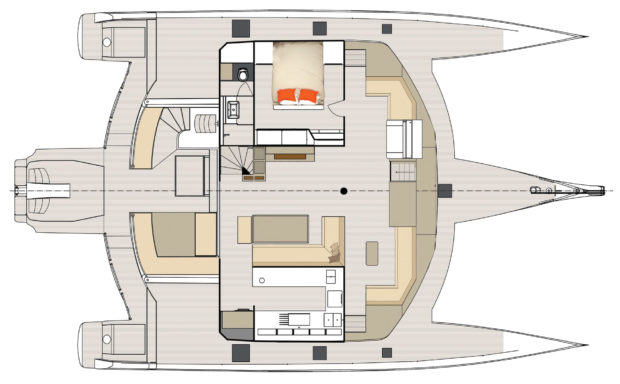 Neel 65 trimaran Owner Layout