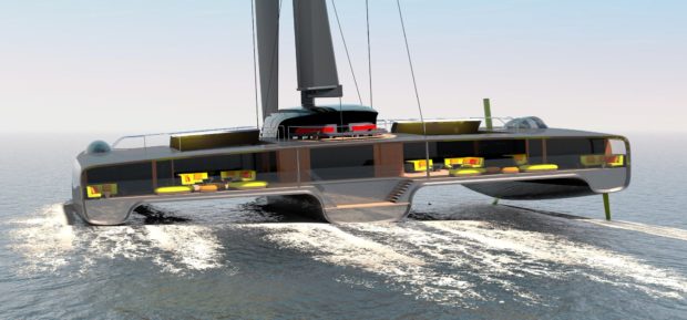 DOMUS Trimaran Concept Zero-Emission Superyacht