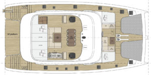 Sunreef 70 catamaran Flybridge Layout