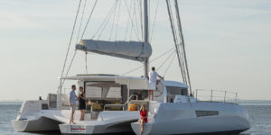 Neel 47 Trimaran sailing and interior photos