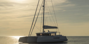 Neel 47 Trimaran sailing and interior photos