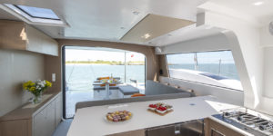 Neel 47 Trimaran sailing and interior photos