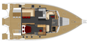 LEEN 56 Power Trimaran Layout - Aeroyacht Multihull Specialists