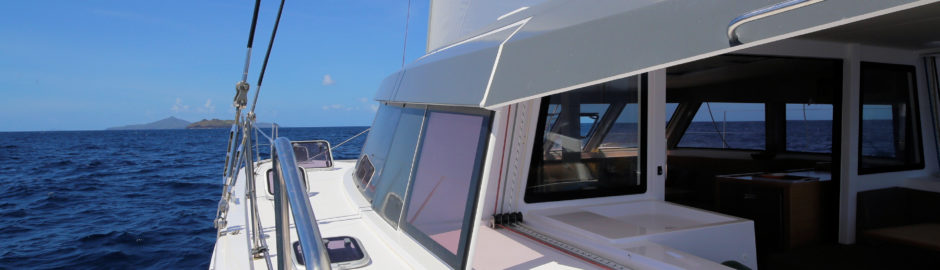 Sailing to Windward in a catamaran