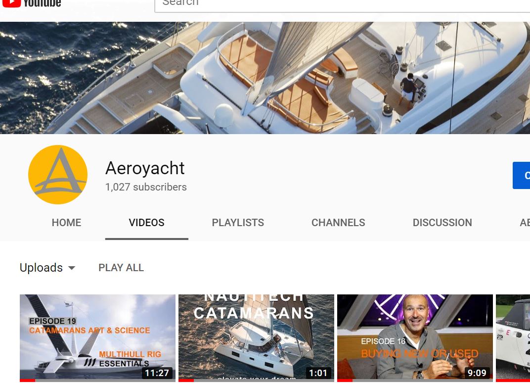 Aeroyacht YouTube Channel Hits Quarter of a Million views !