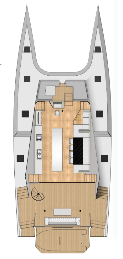 MC68 catamaran Layout by McConaghy Boats