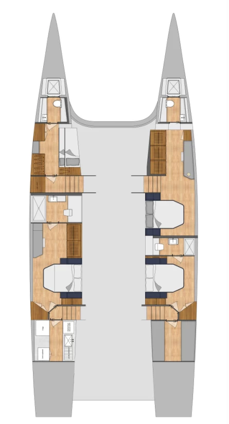 MC68 catamaran Layout by McConaghy Boats