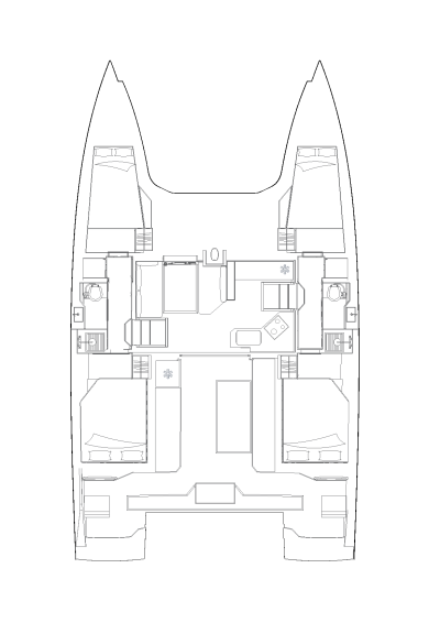 Nautitech 40 4-Cabin Layout